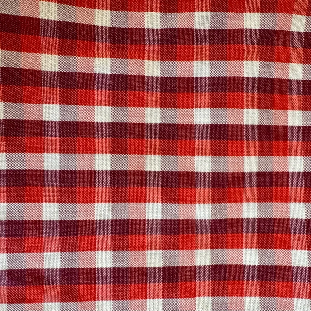 Banana Republic Men M Slim Fit Red Gingham Check LS Button Down Dress Shirt